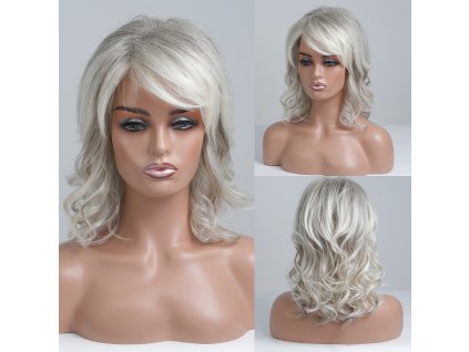 Ledová blond paruka z pravých a umělých vlasů Daenerys