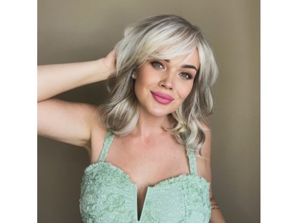 Ledová blond paruka z pravých a umělých vlasů Daenerys