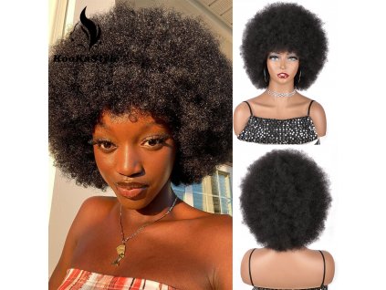 Černá hustá afro paruka Elis