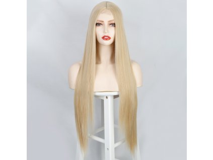 Popelavá blond extra dlouhá paruka Lorelei se síťkou (lace front)