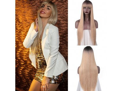 Blond paruka s ofinou a tmavými kořínky Tayla
