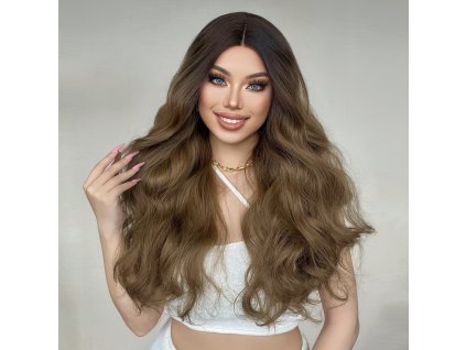 Zářivá hnědá paruka Marie se síťkou (lace front)