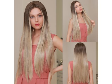 Dlouhá ombré blond paruka Celin se síťkou (lace front)