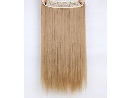 Vlasy clip in 130 g - medové blond vlasové příčesky rovné 55 cm