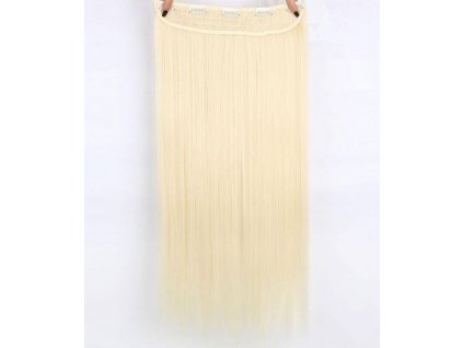 Vlasy clip in 130 g - světlé blond vlasové příčesky rovné 55 cm