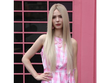 Extra dlouhá blond paruka Rebecca se síťkou (lace front)