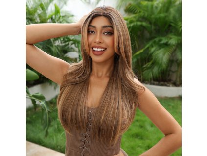 Dlouhá světle hnědá paruka Jennis