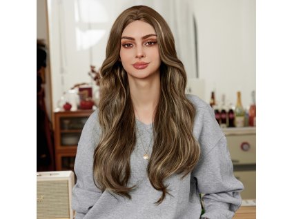Hnědá paruka Violet s melíry