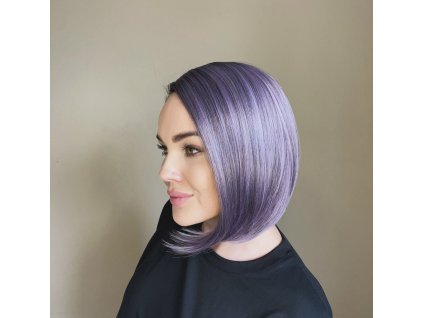 Světle fialová paruka s černými kořínky lace front (se síťkou)
