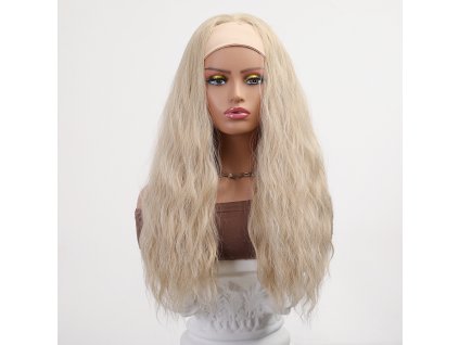 Perleťová blond vlnitá paruka Sára s čelenkou