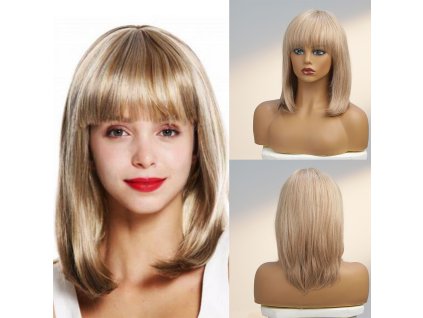 Plavá blond mikádo paruka z pravých a umělých vlasů Millie