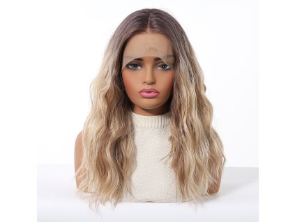 Zářivá ombré blond paruka Erika se síťkou (lace front)