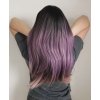 Černá paruka Vali s fialovými konečky a ofinou, LC169-2