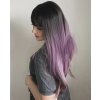 Černá paruka Vali s fialovými konečky a ofinou, LC169-2