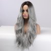 Šedá vlnitá paruka Davina s tmavými kořínky, LC343