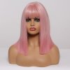 Růžová paruka Makenna s ofinou, SS152-3
