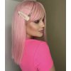 Růžová paruka Makenna s ofinou, SS152-3