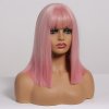 Růžová paruka Makenna s ofinou, SS152-3