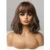 Hnědá paruka Valery s ofinou a blond melírem, SS157-2