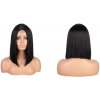 Krátká černá mikádo paruka Gina a se síťkou (lace front)