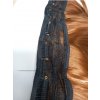 Vlasy clip in 130 g - světle hnědé (kaštanové) vlasové příčesky vlnité 50 cm