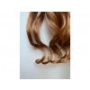 Vlasy clip in 130 g - světle hnědé (kaštanové) vlasové příčesky vlnité 50 cm
