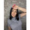 Černá mikádo paruka Ellie se síťkou (lace front)