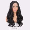 Černá vlnitá paruka Bethany se síťkou (lace front)