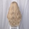 Hustě vlnitá blond paruka Alice se síťkou (lace front)