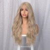 Hustě vlnitá blond paruka Alice se síťkou (lace front)