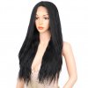 Černá dlouhá paruka Leath se síťkou (lace front)