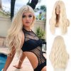 Světlá blond  dlouhá paruka Amber se síťkou (lace front)
