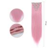 Vlasy clip in 7 pásů - světle růžové vlasové příčesky rovné 50 cm
