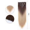 Vlasy clip in 7 pásů - blond ombré vlasové příčesky rovné 40 cm