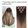 Vlasy clip in 7 pásů - světle hnědé ombre vlasové příčesky rovné 45 cm