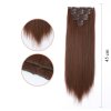 Vlasy clip in 7 pásů - kaštanově hnědé vlasové příčesky rovné 45 cm