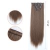 Vlasy clip in 7 pásů - světle hnědé vlasové příčesky rovné 45 cm