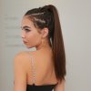 Hedvábný clip in WRAP AROUND PONYTAIL - kaštanově hnědá
