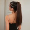 Hedvábný clip in WRAP AROUND PONYTAIL - kaštanově hnědá