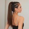 Hedvábný clip in WRAP AROUND PONYTAIL - kaštanově hnědá
