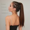 Hedvábný clip in WRAP AROUND PONYTAIL - kaštanově hnědá
