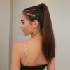 Hedvábný clip in WRAP AROUND PONYTAIL - kaštanově hnědá