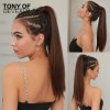 Hedvábný clip in WRAP AROUND PONYTAIL - kaštanově hnědá