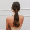 Hedvábný clip in WRAP AROUND PONYTAIL - čokoládová