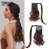 Hedvábný clip in WRAP AROUND PONYTAIL - čokoládová