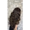 Hnědá paruka protkaná melíry Jess se síťkou (lace front)