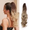 Vlnitý PONYTAIL se skřipcem - ombré tmavší blond
