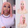 Růžová paruka Valentina se síťkou (lace front)