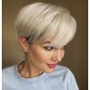Stříbrná paruka z pravých a umělých vlasů Pixie