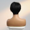 Krátká černá paruka z pravých a umělých vlasů Lora